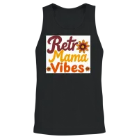 Retro Mama Vibes Mom Unisex Tank Top - Black – 2