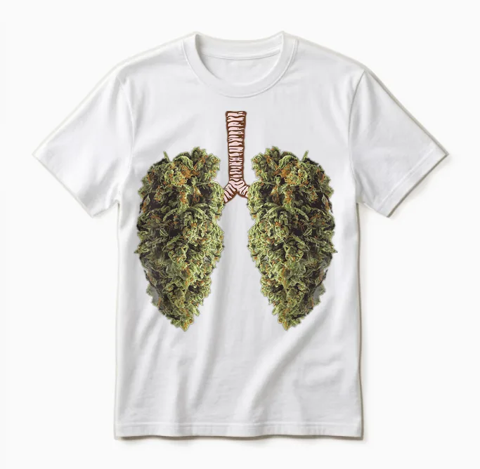Lustiges Weed Lung Marihuana Bud T-Shirt – Thc Lung Unisex T-Shirt in White