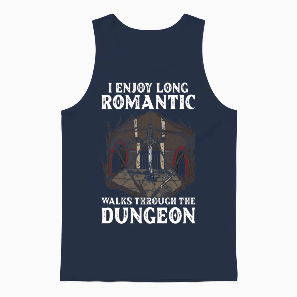 Funny Larp Unisex Tank Top in Navy