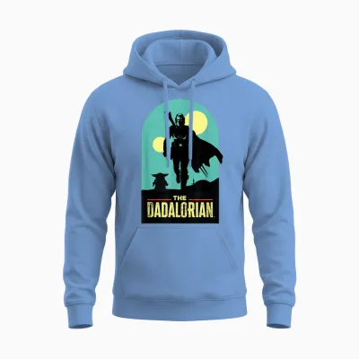 Star Wars the Dadalorian Mandalorian and Grogu Father's Day Unisex Hoodie - Carolina Blue