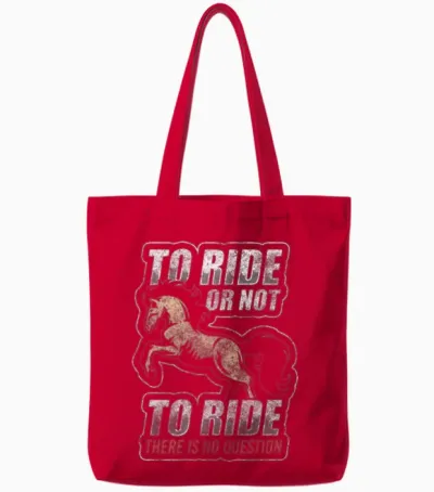 Horses Horse Lover Stud Tote Bags - Red