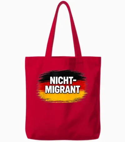 Nicht Migrant Deutschland Flagge Tote Bags - Red