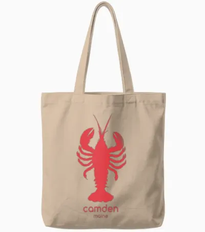 Camden Maine Lobster Fans Vacation Souvenir Tote Bags - Natural