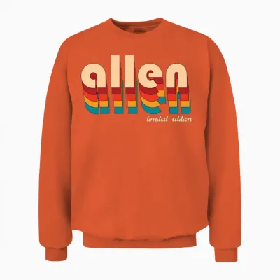 Retro Allen Name Unisex Sweatshirt - Orange