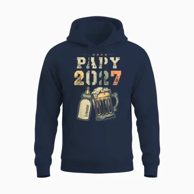 Nouveau Papy 2027 Futur Grand Père Naissance Annonce Unisex Hoodie - Navy