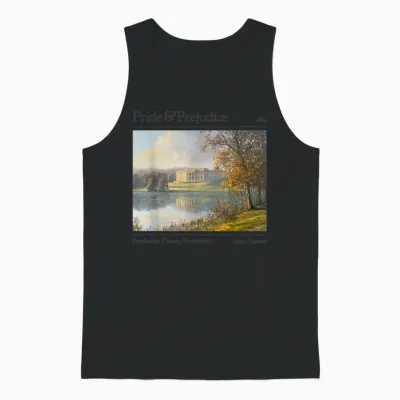 Jane Austen Pemberley 250th Anniversary Pride and Prejudice T-Shirt, Black, S Unisex Tank Top - Black