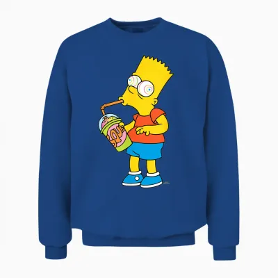 The Simpsons Bart Simpson Squishee Brain Freeze Unisex Sweatshirt - Royal