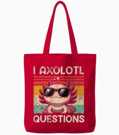 I Axolotl Questions Shirt Adults Youth Kids Retro Vintage Tote Bags - Red