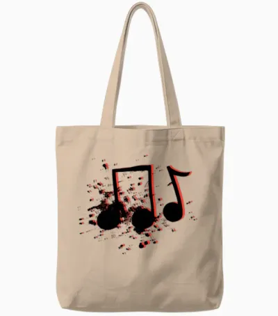 Pop Graphic Art Tote Bags - Natural