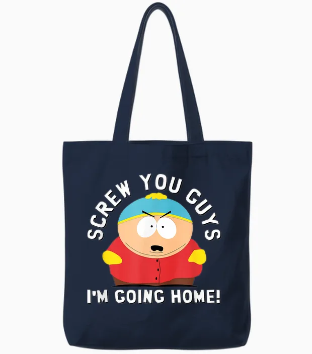 South Park Screw You Guys I'm Going Home Tote Bags in Navy