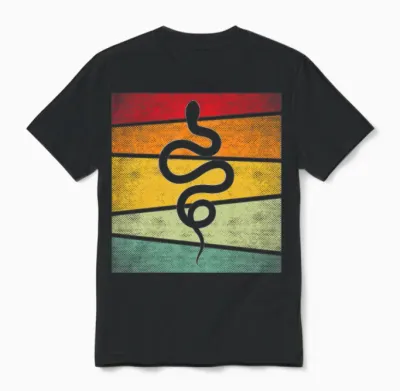 Snake Retro Unisex T-Shirt - Black