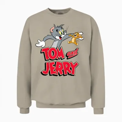 Kids Tom & Jerry Happy Together Unisex Sweatshirt - Sand
