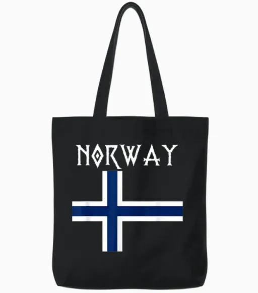 Norway with Norwegian Flag Colors. Men, Women & Tote Bags - Black