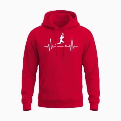 Football Heartbeat | Football Lovers Unisex Hoodie - Red