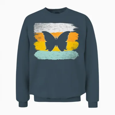 Butterfly Retro Unisex Sweatshirt - Dark Heather
