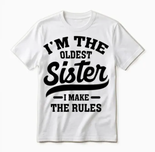 I'm the Oldest Sister I Make the Rules Unisex T-Shirt in White
