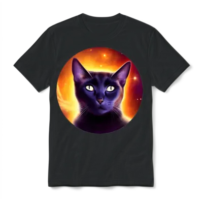 Funny Catstronaut Unisex T-Shirt - Black