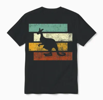 Kangaroo Retro Unisex T-Shirt - Black