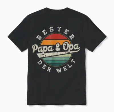 Bester Papa Und Opa Der Welt Opi Vatertag Retro Style Unisex T-Shirt - Black