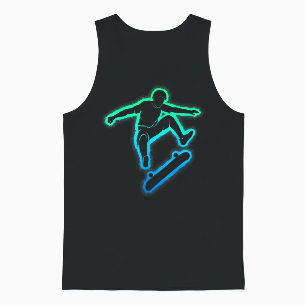 Skateboard Skateboarder Skater Boys Children Unisex Tank Top in Black