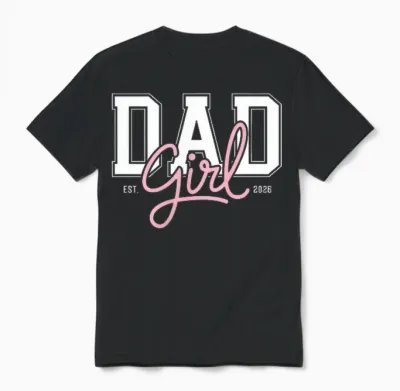 Soon to Be Daddy of Baby Girl 2026 Promoted to Daddy New Dad Unisex T-Shirt - Black