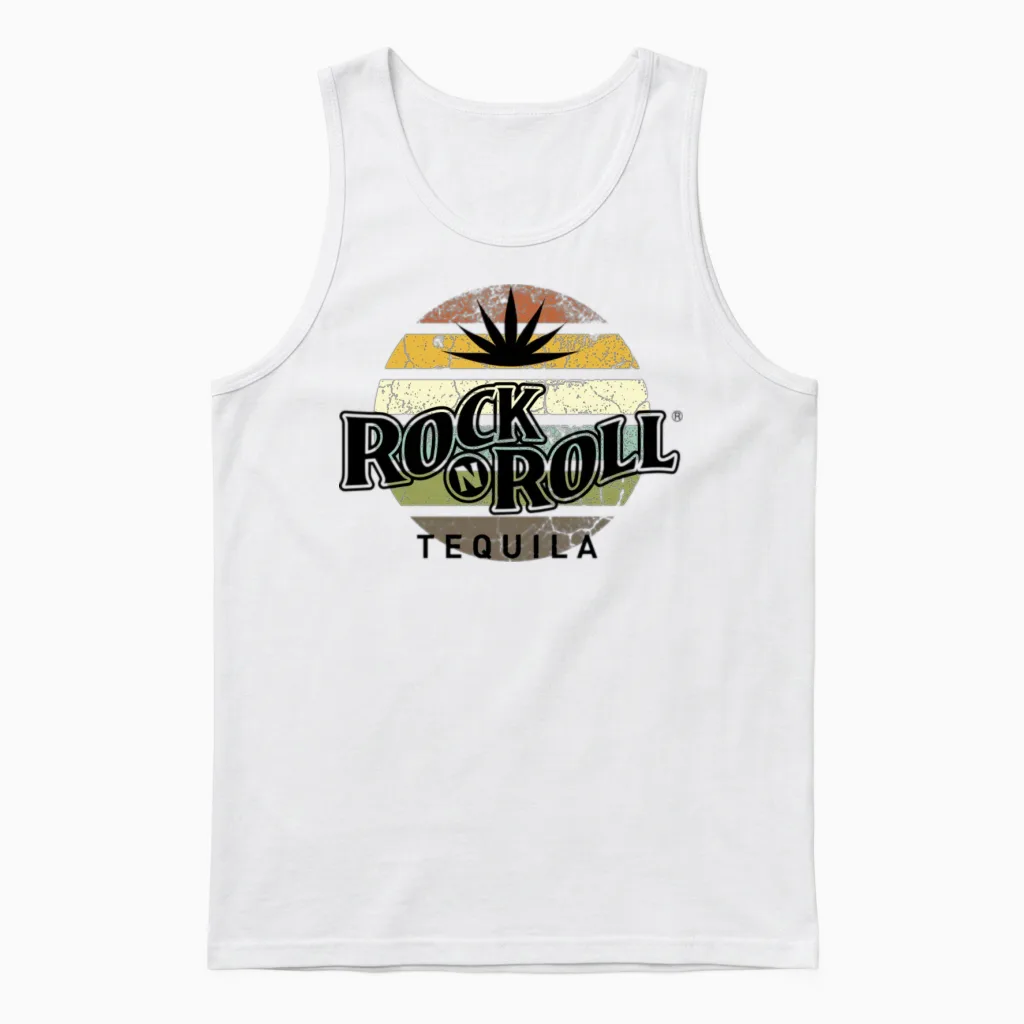 Rock N Roll Tequila Eighth Collection Unisex Tank Top in White