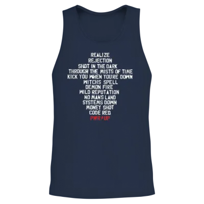 Ac/dc Logo Design with Power Up Tracks Backprint Unisex Tank Top - Navy