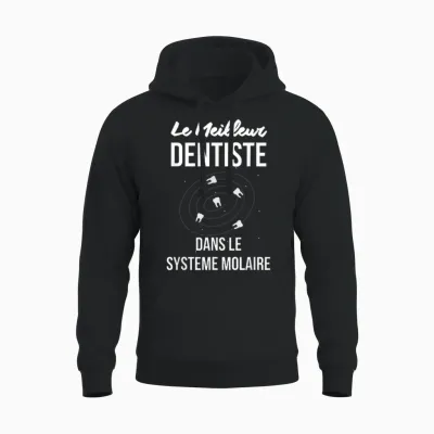 Best Dentist Molar System Humor Gift Teeth Teeth T-Shirt, Black, S Unisex Hoodie - Black