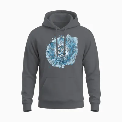 Om Mantra, Lotus, Buddhismus, Yoga, Spirituelles Symbol, Spritzer Unisex Hoodie - Charcoal