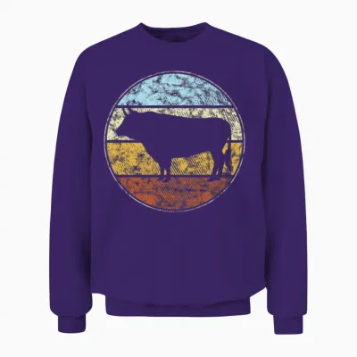 Bull Retro Unisex Sweatshirt - Purple