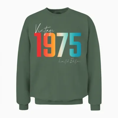 Vintage 1975 Limited Edition Unisex Sweatshirt - Military Green