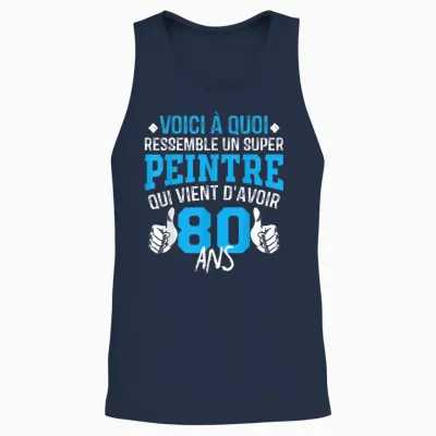 Anniversaire Peintre 80 Ans - 80e Anniversaire Blague Unisex Tank Top - Navy