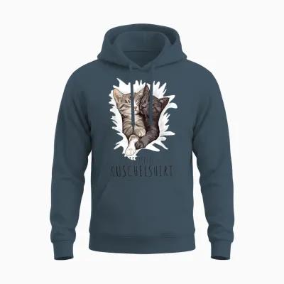 Cat Sleeping Shirt Cat Official Cuddly Shirt T-Shirt, White Unisex Hoodie - Dark Heather