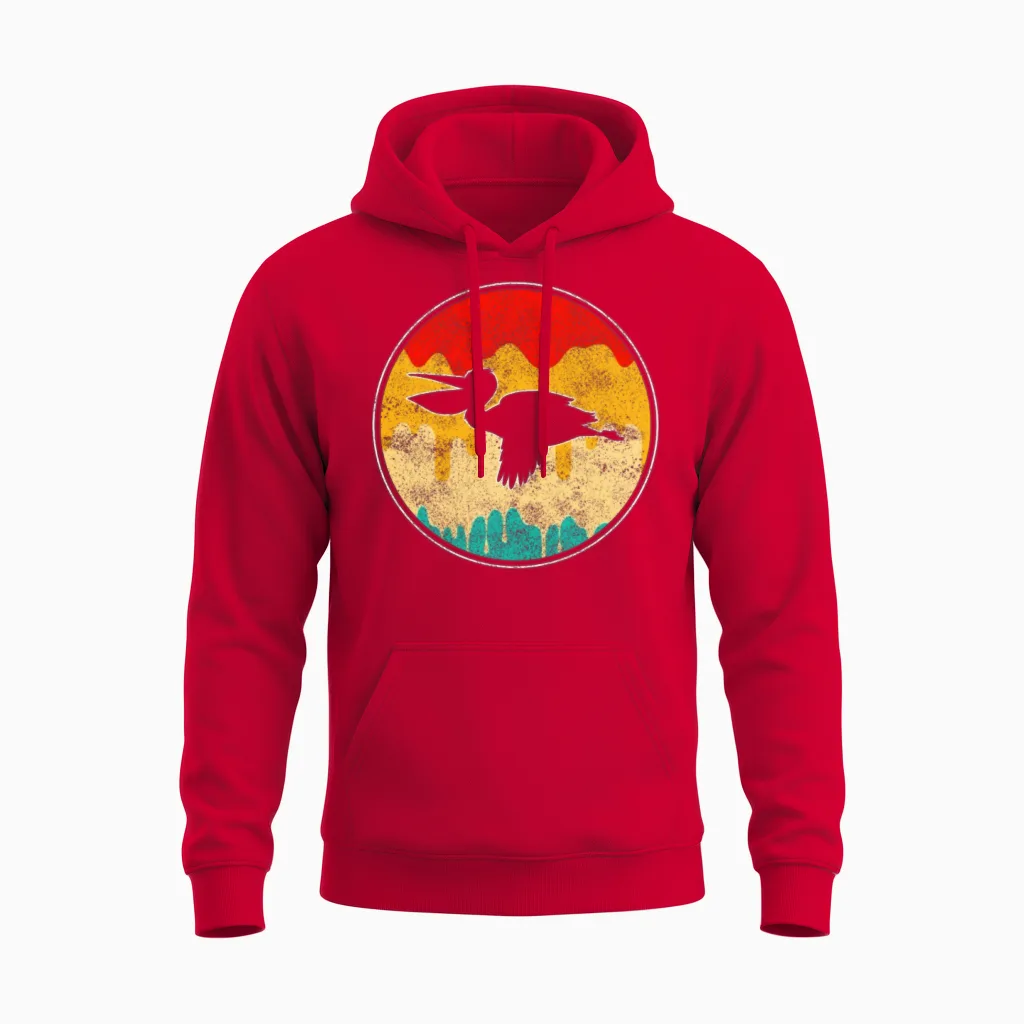 Pelican Retro Unisex Hoodie in Red