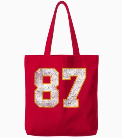 In My Number 87 Era Vintage Retro Tote Bags - Red