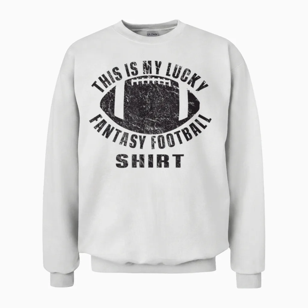 My Lucky Fantasy Football Shirt Vintage Football Season Unisex Sweatshirt in White