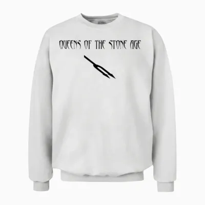 Official Songs Queens of the Stone Age for the Deaf T-Shirt, White, S Unisex Sweatshirt - White
