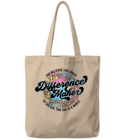 Retro Leopard Nurse Tote Bags - Natural