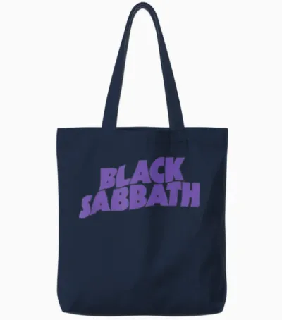 Black Sabbath Purple Logo Tote Bags - Navy