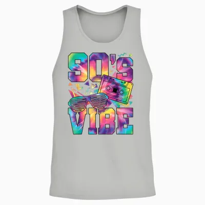90s Vibe 90s Outfit Retro 90s Theme Party T-Shirt, Black Unisex Tank Top - Ash