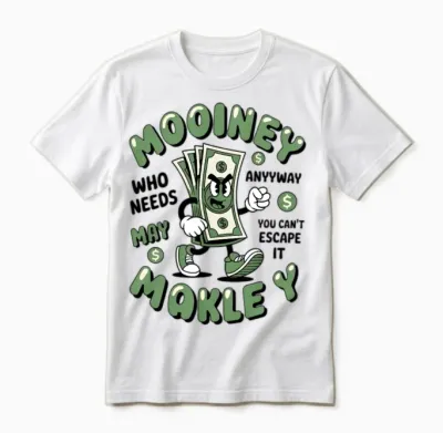 Money Mover Cartoon – Funny Retro Cash Art Unisex T-Shirt - White