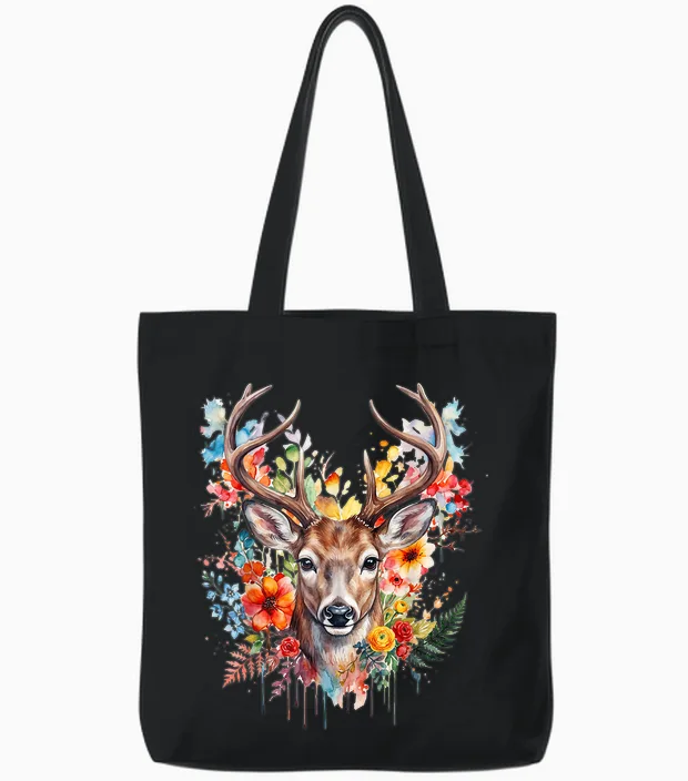 Trachtenshirt Damen Trachten T-Shirt Damen Outfit Hirsch Tote Bags in Black