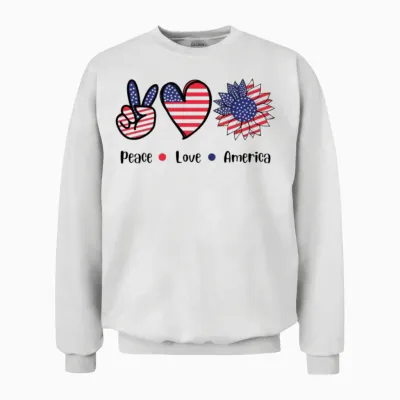 Patriotic Bloom Trio Unisex Sweatshirt - White