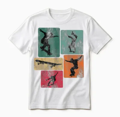 Skater Skateboard Stunt Skater Boys Unisex T-Shirt - White