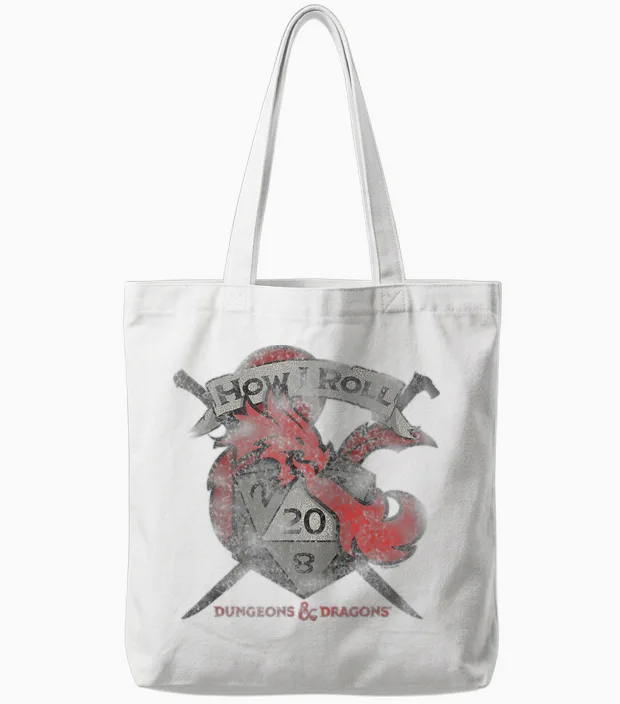 Dungeons & Dragons How I Roll T-Shirt Small Tote Bags in White