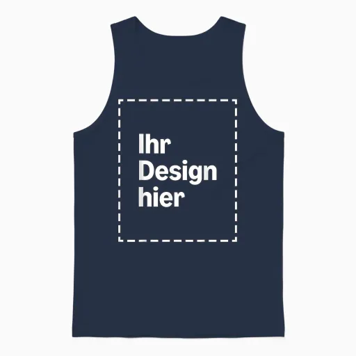 Custom T-Shirt with Your Image Front Unisex Tank Top in Navy