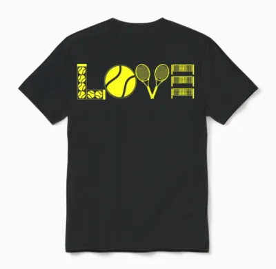 Tennis Love Unisex T-Shirt - Black