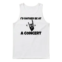 I'd Rather Be at a Concert — Music Lovers Gift Unisex Tank Top - White – 1