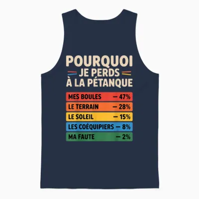 Funny Reasons to Lose Humor Gift Pétanque Unisex Tank Top - Navy