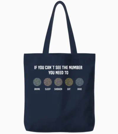 Ishihara Numbers - Hike Tote Bags - Navy